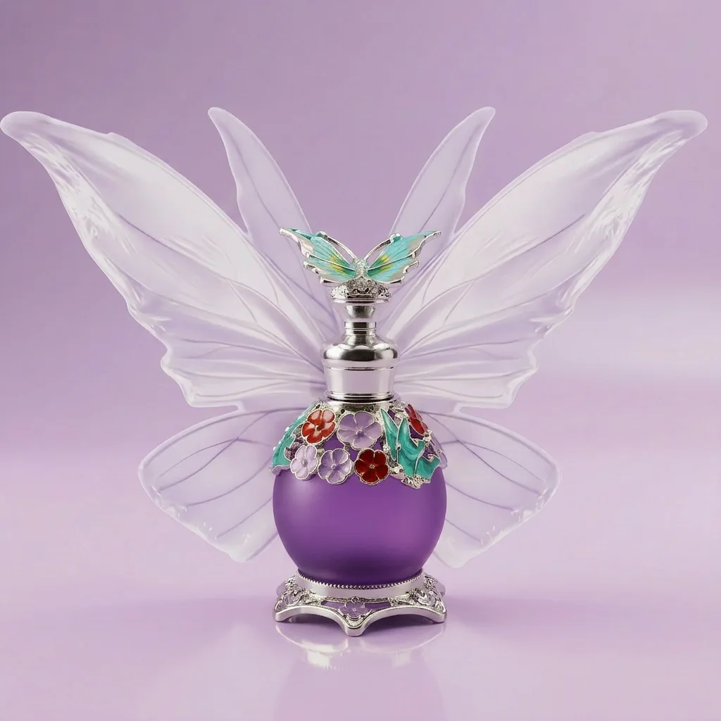 Butterfly Halo - Purple perfume oil bottle