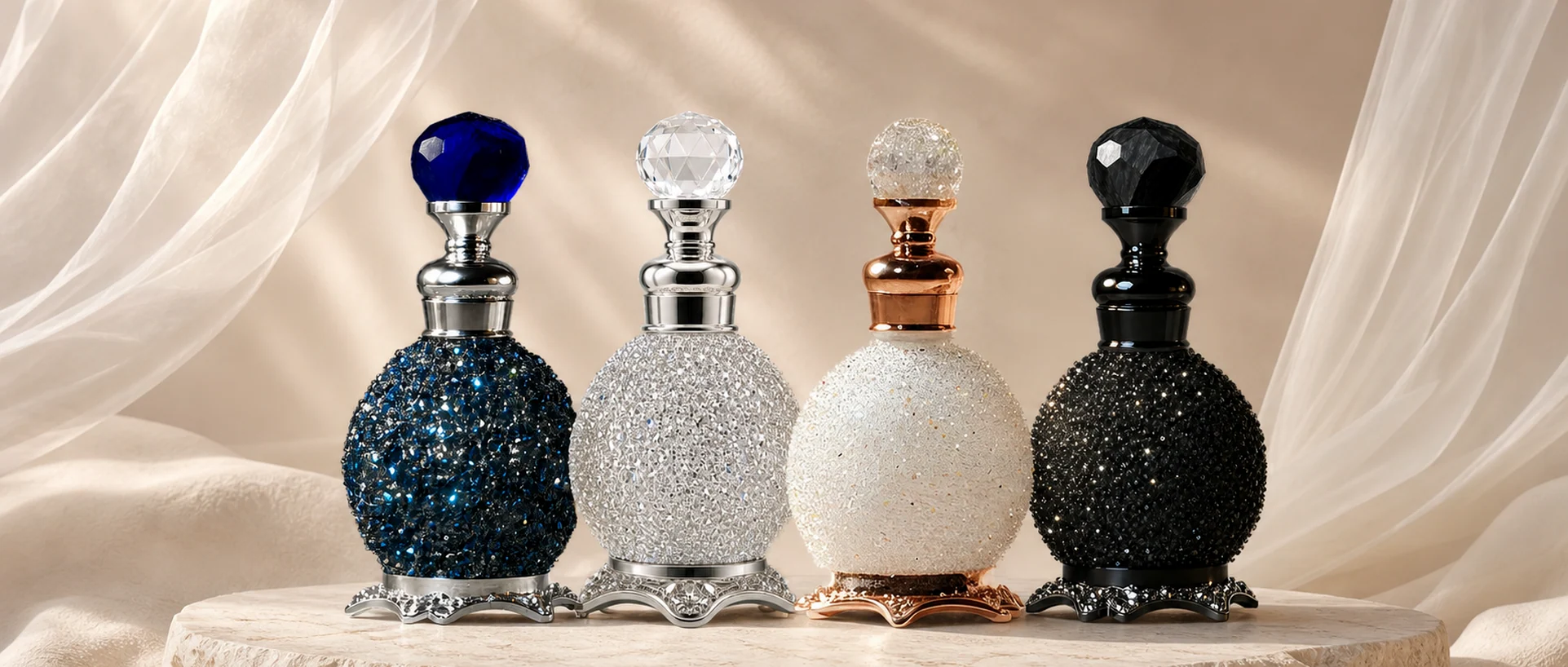 Stardust collection bottles on a warm La Saani campaign field