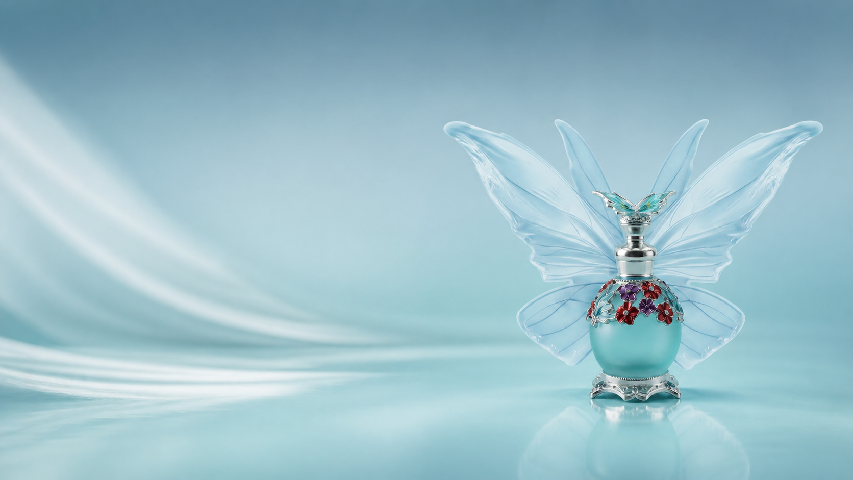 Butterfly Blue perfume oil bottle